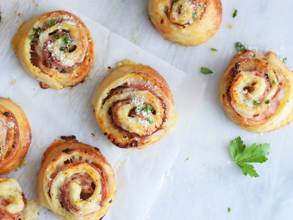 Ham-cheese pinwheels